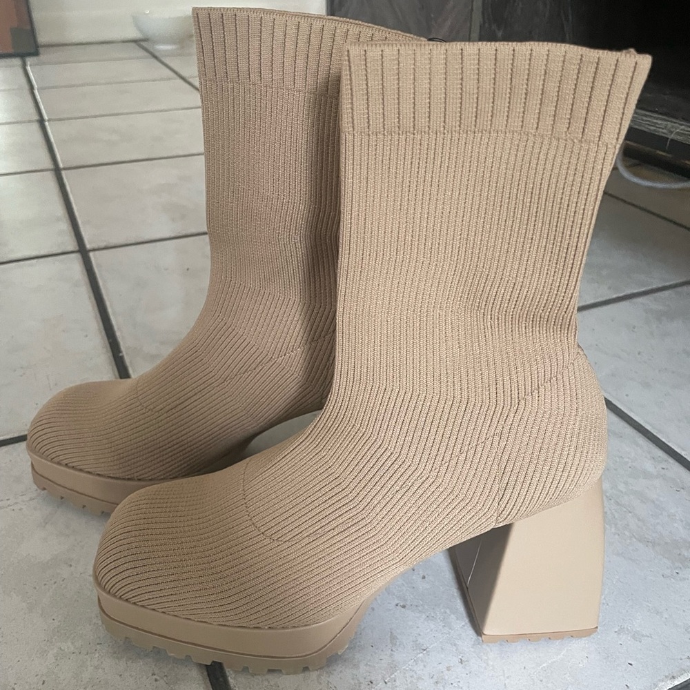 Forever 21 lug-sole sock booties